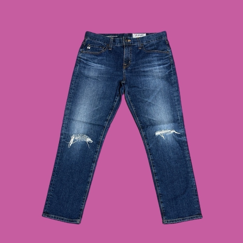 Ag Adriano Goldschmied The Ex-Boyfriend Slouchy Slim Jeans Medium Dark Blue 27R